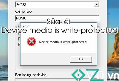 Hướng dẫn sửa lỗi khi format USB (Device media is write-protected)