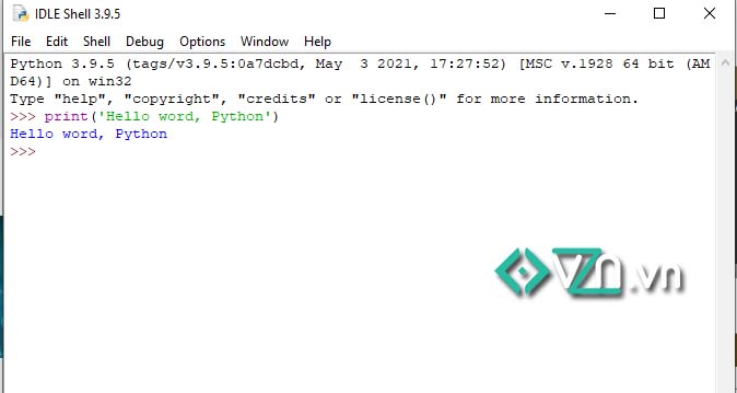 Sử dụng Python IDLE Shell