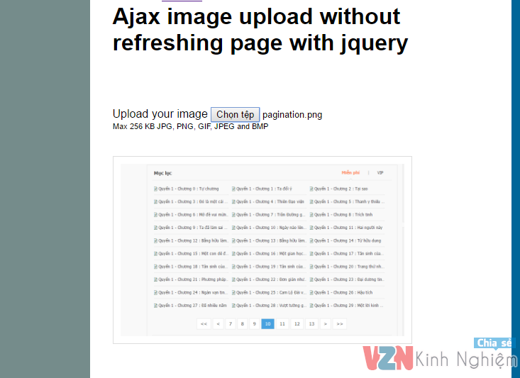 Hướng dẫn Upload hình ảnh bằng PHP và JQuery (không tải lại trang)